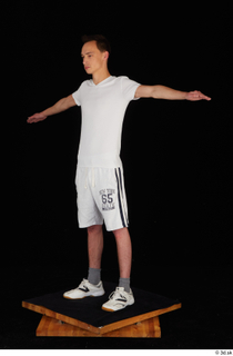  Johnny Reed dressed grey shorts sneakers sports standing t poses white t shirt whole body 0002.jpg